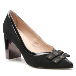 Chaussures Basses Baldowski D03907-SUSY-003 Zamsz Czarny/Czarny Lakier