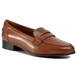 Chaussures Basses Clarks Hamble Loafer 261477404 Tan Leather