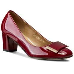 Chaussures Basses Sagan 2256 Bordowy Lakier Złoty