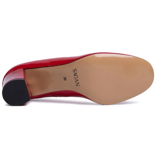 Chaussures Basses Sagan 2256 Czerwony Lakier/Złoty 4 Chaussures Basses Sagan 2256 Czerwony Lakier/Złoty – Image 4