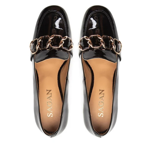 Chaussures Basses Sagan 4853 Czarny Lakier Złoto 5 Chaussures Basses Sagan 4853 Czarny Lakier Złoto – Image 5