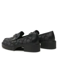 Chunky Loafers Coach Leah Denim CG595 Black/Black -CHAUSSURES Soldes chunky loafers coach leah denim cg595 black black 2