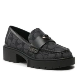Chunky Loafers Coach Leah Denim CG595 Black/Black
