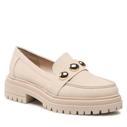 Chunky Loafers DeeZee Modern Time WS5195-31 Beige 2 Chunky Loafers DeeZee Modern Time WS5195-31 Beige – Image 2
