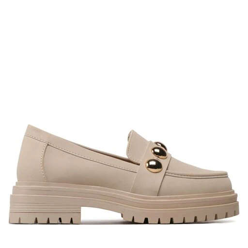 Chunky Loafers DeeZee Modern Time WS5195-31 Beige 3 Chunky Loafers DeeZee Modern Time WS5195-31 Beige – Image 3