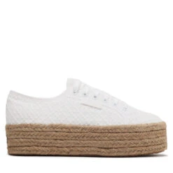 Espadrilles Superga 2790 Rope Macrame Rhombus S3126PW White -CHAUSSURES Soldes espadrilles superga 2790 rope macrame rhombus s3126pw white 1