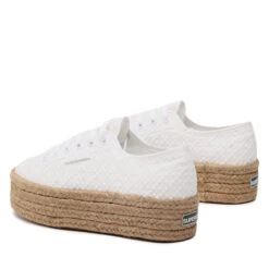 Espadrilles Superga 2790 Rope Macrame Rhombus S3126PW White -CHAUSSURES Soldes espadrilles superga 2790 rope macrame rhombus s3126pw white 2