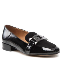 Loafers Sagan 4856 Czarny Lakier/Czarny Welur