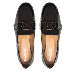 Loafers Sagan 4856 Czarny Lakier/Czarny Welur -CHAUSSURES Soldes loafers sagan 4856 czarny lakier czarny welur 4
